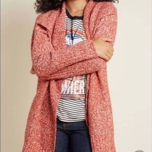 Modcloth Red Orange Comfy Fall Women's Cardigan Sweater